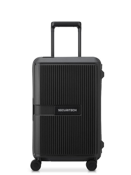 Securitech by Delsey Βαλίτσα Ταξιδίου Καμπίνας Σκληρή Stone Black με 4 Ρόδες Ύψους 55εκ.