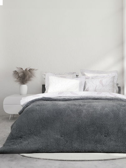 Nima Duvet Cover Queen 240x260cm Velva Dark Gray