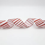 White Ribbon Red Stripes 914x6.3cm Eurolamp 600...
