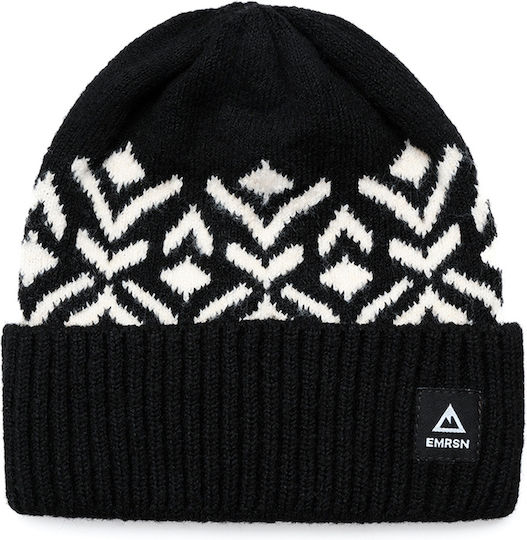 Beanie Unisex Σκούφος με Rib Πλέξη σε Μαύρο χρώμα