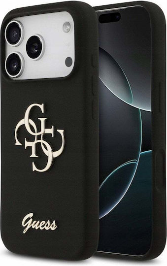 Guess Silicone Big 4g Script Umschlag Rückseite Silikon Schwarz (iPhone 17 Pro)