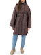 Damen Bordeaux Mantel Oversized mit Knöpfen