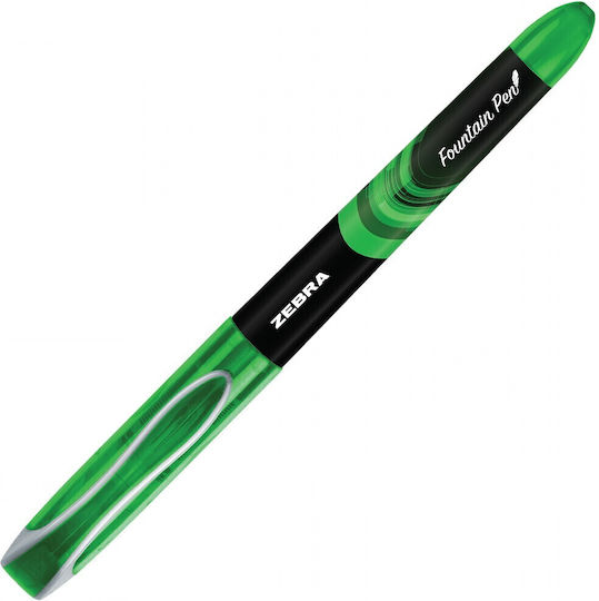 Zebra Writing Pen 0.6mm Green made of Plastic with Blue Ink