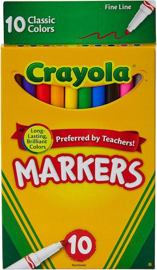 Crayola Μαρκαδόροι Ζωγραφικής Σετ 10 χρώματα