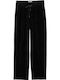 Women's Fabric Trousers with Elastic Black