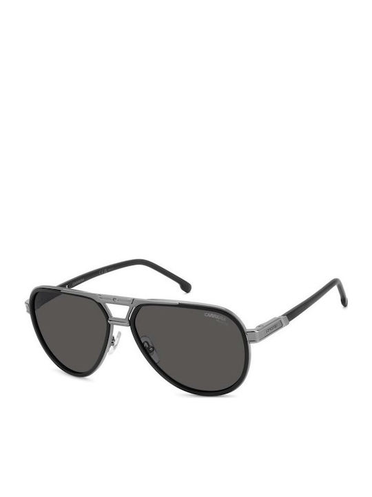 Carrera Men's Sunglasses with Black Frame and Gray Polarized Lens 1076/S ANS/M9