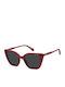 Polaroid Women's Sunglasses with Red Plastic Frame and Gray Lens PLD4189/S 8CQ/M9