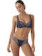 Promise Lace Underwear Set with Bra & Brazil Blue Shade