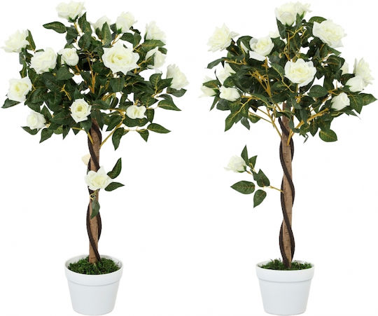 Outsunny Copac Artificial Plantă Artificială Ghiveci din Ciment Plantă Artificială