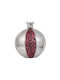 Metallic Decorative Fylliana Pomegranate Nickel-Red Color 12x13cm