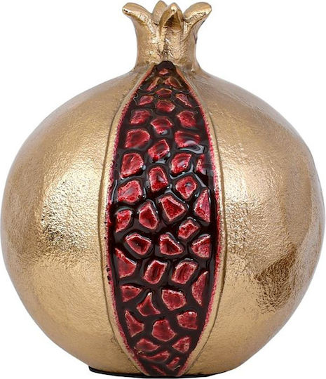 Metallic Decorative Fylliana Pomegranate Gold-Red Color 13x16cm