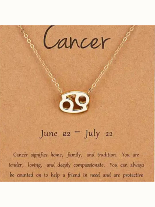 Zodiac Sign Cancer from Gold Plated Steel