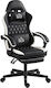 HomCom 921-866V00BK Scaun Gaming Din piele ecologică cu Suport pentru picioare Negru / Alb