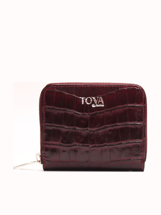 Small Leather Women's Wallet Cards Burgundy