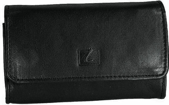 Lavor Leather Tobacco Pouch with Magnetic Closure 11x7.5cm Practical Black