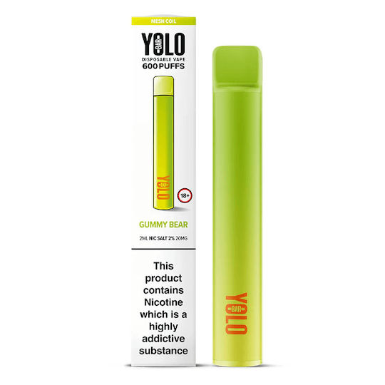 Yolo Disposable E-Cigarette 600 Puffs Gummy Bear 2ml 20mg Coffee