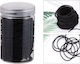 Set 50 Black Elastic Hair Scrunchies Box