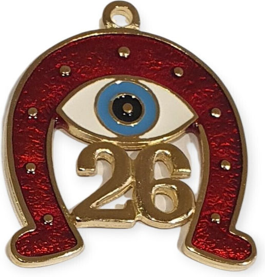 Metal Charms 2026 Horseshoe-Evil Eye Enamel 3.5x4cm 1pc