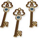 Metallic Golden Enamel Evil Eye Charms 2026 Keys 3pcs