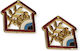 Metal Charms 2026 Golden Enamel Houses 3.5x4cm 2pcs