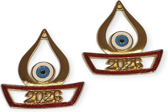 Metal Charms 2026 Golden Enamel Little Ships 1cm 2pcs