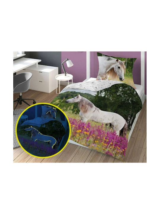 Detexpol Conținut set Husă de pilotă pentru copii Single cu față de pernă Fluorescent 140x200cm
