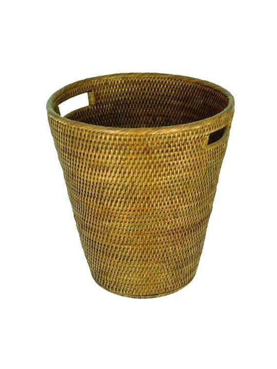 Καλάθι Απορριμάτων Χαρτιά Λαβές Rattan Καφέ 33/22x36 Cm