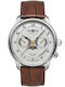 Zeppelin Mens Ανδρικό Ρολόι 40mm Μπαταρίας με Καφέ Δερμάτινο Λουράκι