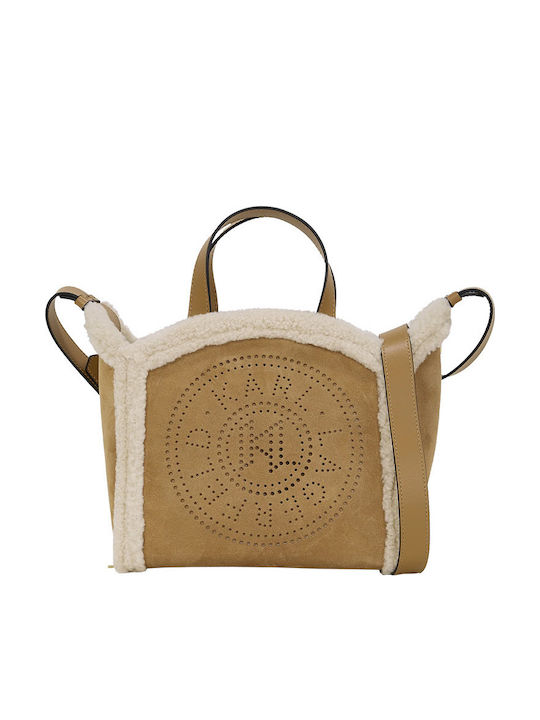 Karl Lagerfeld Circle Leather Women's Tote Bag Suede