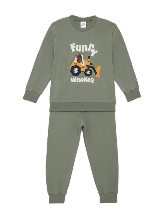 Minerva Pijamale Copii Iarna Kaki Shadow Funny Worker