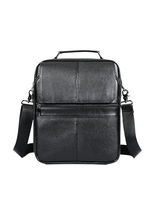 Herren Ledertasche Schulter / Crossbody Schwarz