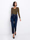 Hoch tailliert Damenjeans Medium Blue