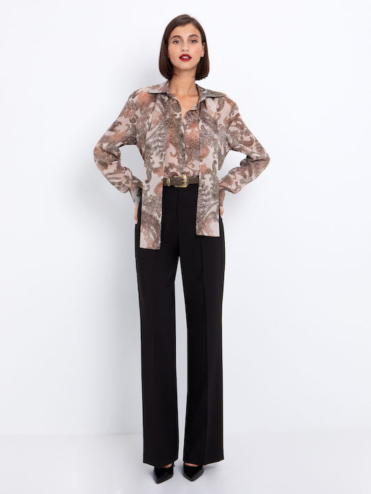 Дамско Текстил Панталон Черен
