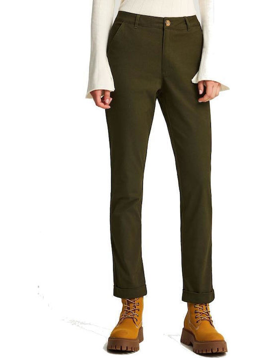 Funky Buddha Damen Chino Hose Dusty Olive Khaki