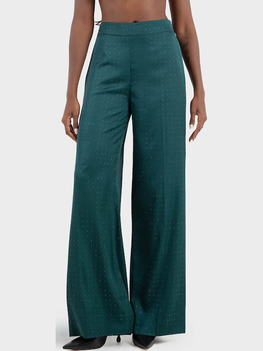 Γυναικεία Παντελόνα σε Relaxed Εφαρμογή Dark Green