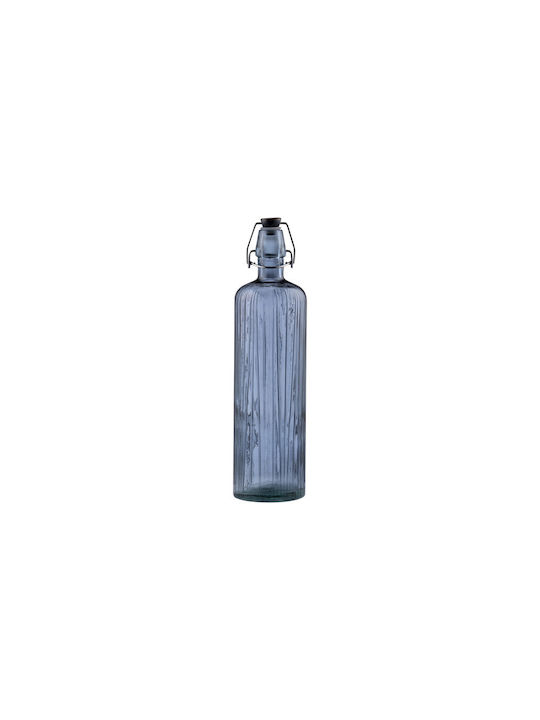 Bitz Flasche Wasser Glas mit Schraubverschluss Blau