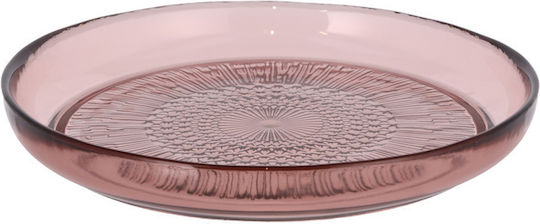 Bitz Plate Desert Glass Pink with Diameter 18cm
