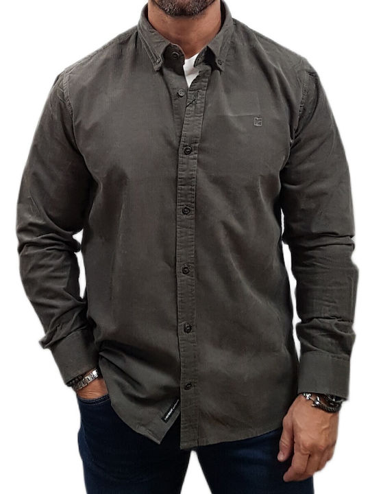 Rebase Long-sleeved Corduroy Shirt Seal Grey
