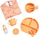 Lupin Feeding Set made of Silicone Orange 10pcs