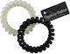 Beauty Salon Spiral Hair Elastics Black-Transparent Matte Set 2 Pieces