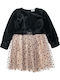 Children's Dress Long Sleeve Velvet Black