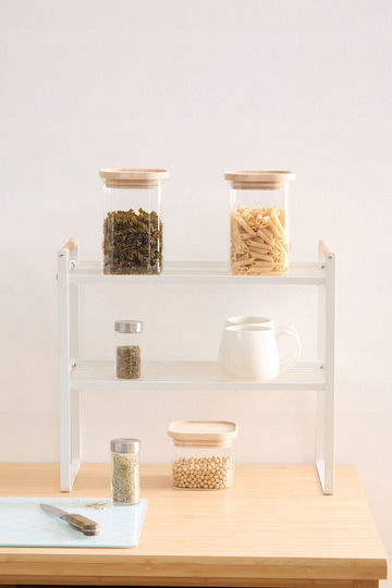 5Five Tabletop Balm Metal Rack 42x21x37.5cm White