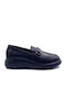 Leather Women's Loafers in Black Color