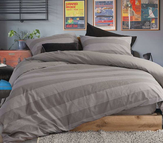 Nef-Nef Homeware Elektrische Gitarren Großes Doppelbett 240x230 Casual Stripe Petrol