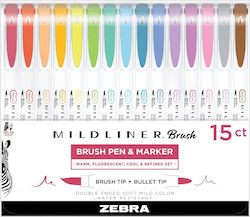Zebra Markeri Subliniați Diverși Set 15 Bucăți Zebra Markeri Subliniați Diverși Set 15 Bucăți