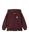Kids Sweatshirt Cardigan Knitted with Hood Bordeaux