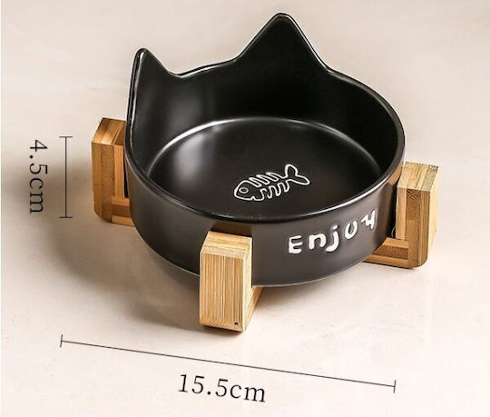 Denik Pets Bol Ceramica pentru Câine și Pisică 15.5cm în Culoare Neagră