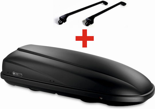 Autodachbox Modula Travel Easy 460 Matt Grau 460 Liter Dachträger Modula Aluminium Schwarze Silber