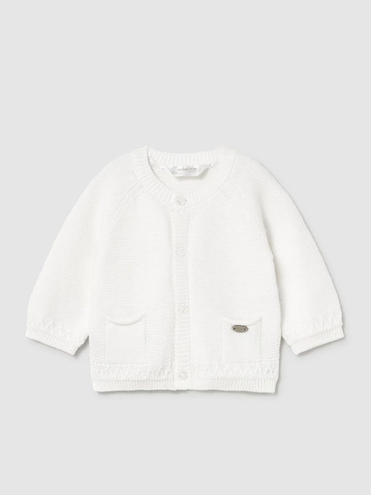 Mayoral Cardigan pentru copii De bumbac Ecru