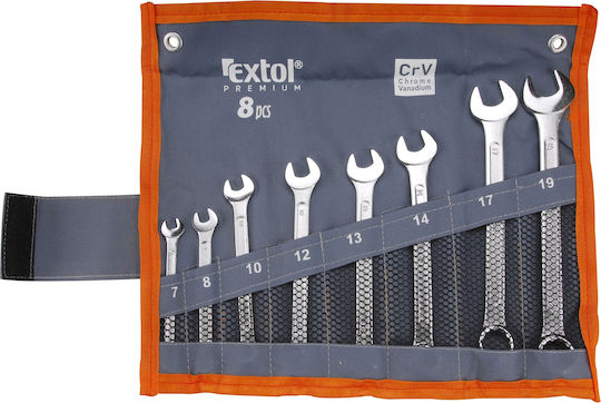 Set 8 Chei Poligonale Germane Combinație 7-19mm Extol Premium 6319 Crv Kit
